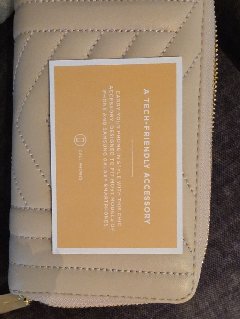 Michael Kors Quilted Chevron Wristlet - Blush with Gold Hardware - Picture 4 of 4